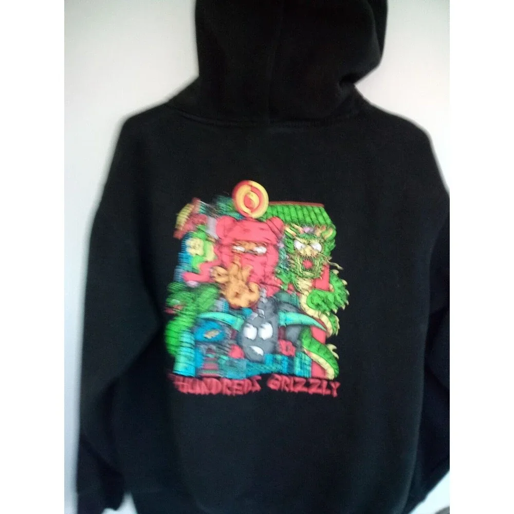 KC Ortiz for The Hundreds X Grizzly Mens Medium Black Hoodie Awesome Shape. - Picture 5 of 6